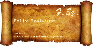Felix Szalviusz névjegykártya